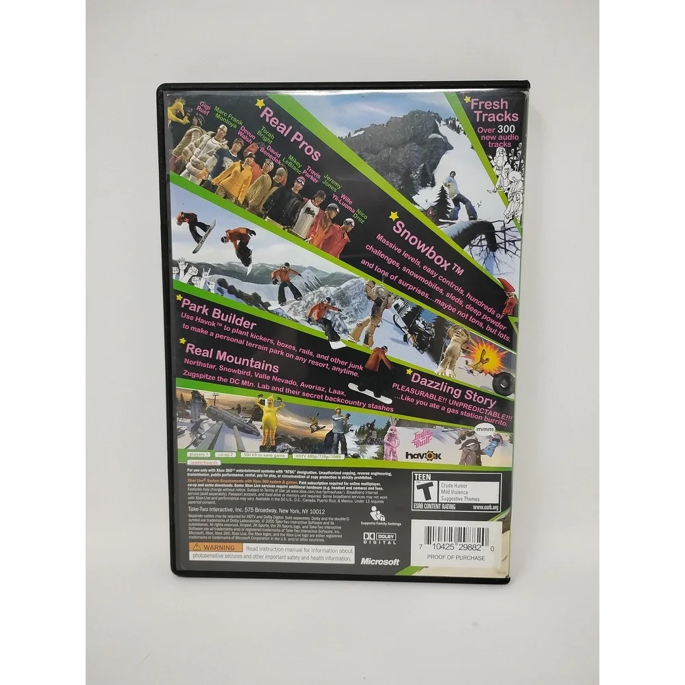 2K Sports Amped 3 Xbox 360 Video Game Snowboarding Simulator Arcade Extreme Gear